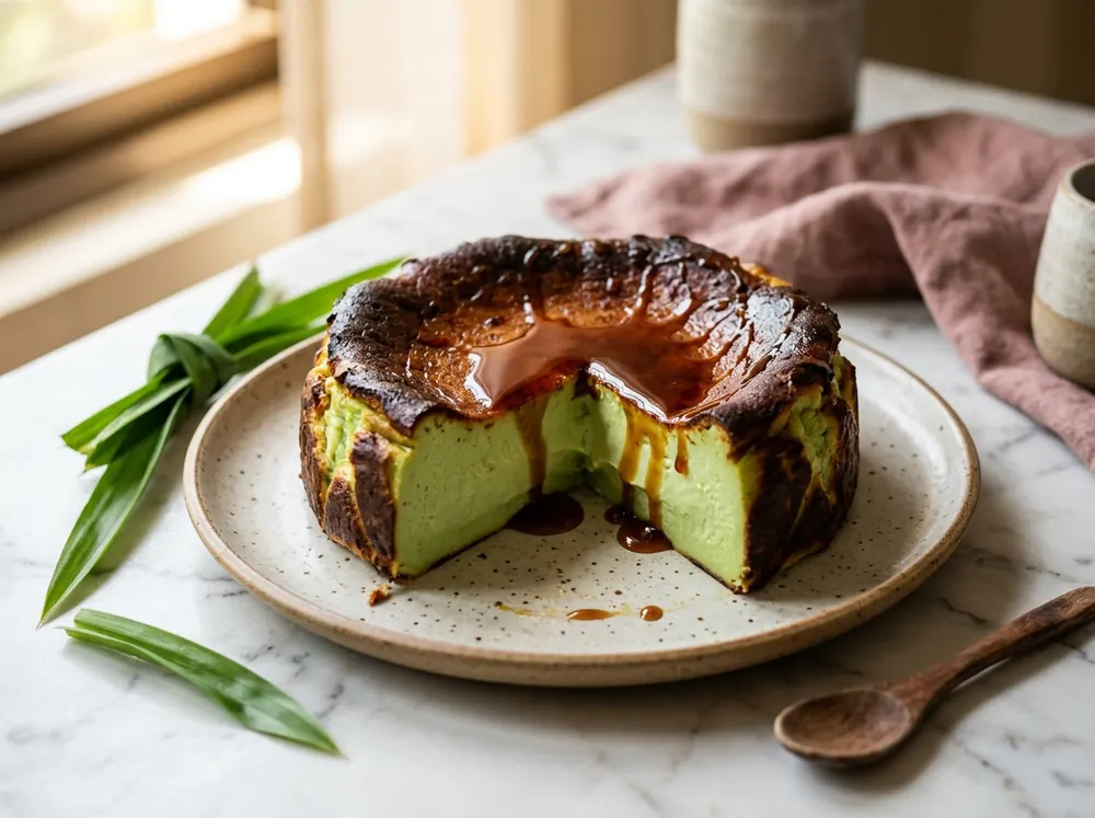 Pandan Gula Melaka Burnt Cheesecake